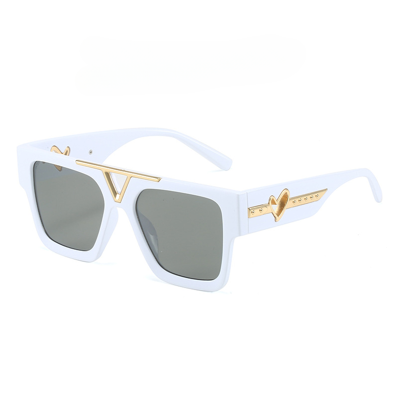 Wholesale Color Gradient Large Frame PC Sunglasses